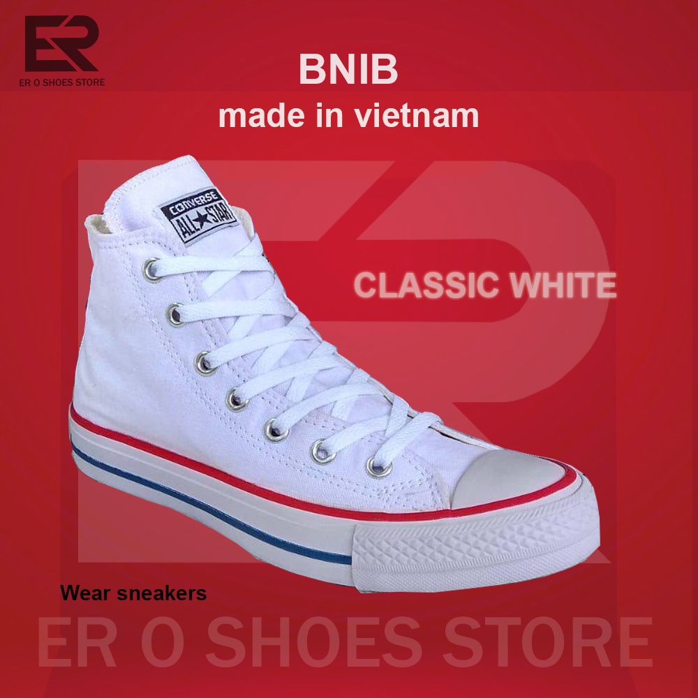 Sepatu Sneakers Pria Wanita Classic High All Star Warna Putih Keren