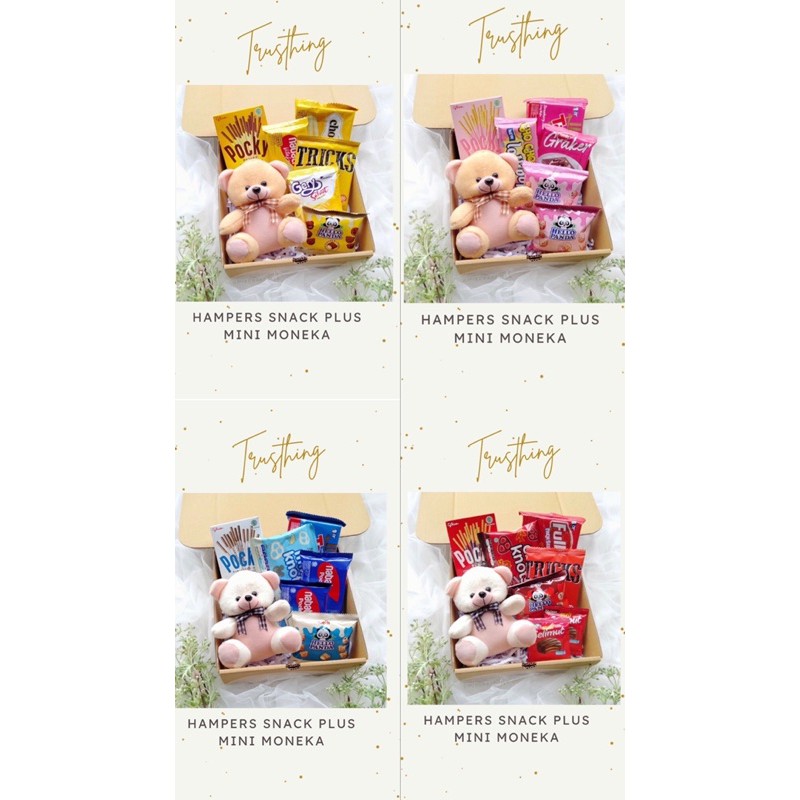 

Snack Box Murah, Hampers Snack, Boneka,Hadiah Ulang tahun,Hadiah Wisuda, Hadiah Nikahan, Gift Box