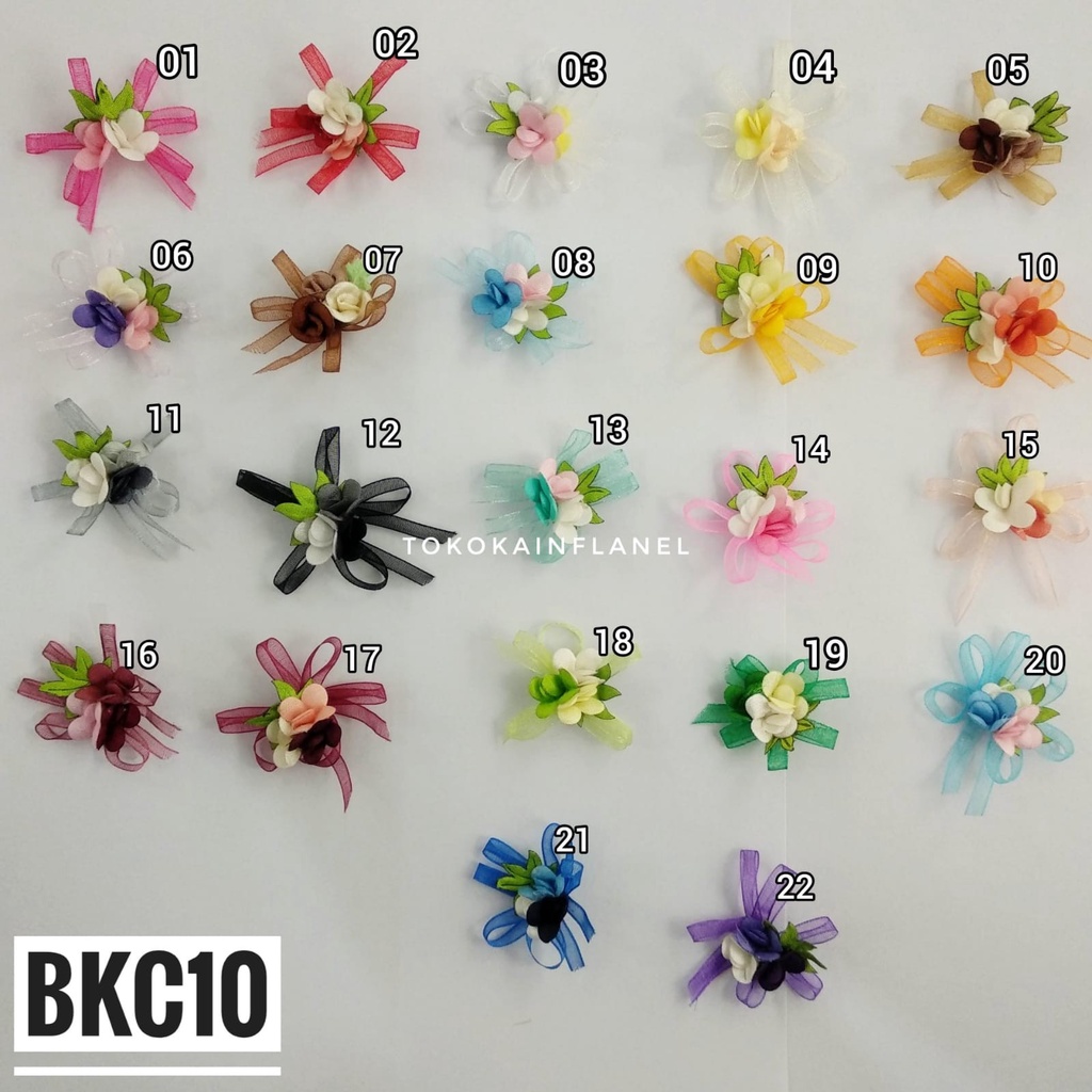 BKC10 Bunga Kecil Pita Organdi Kuntum 3 (persatuan) uk 4cm