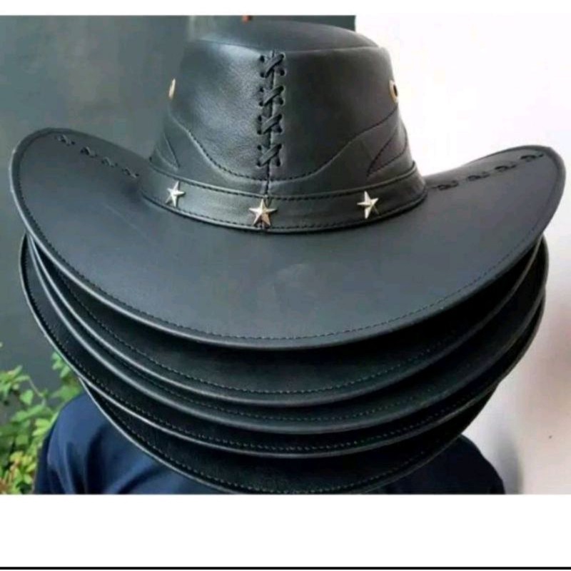 TOPI KOBOY COWBOY KOBOI LAKEN KULIT ASLI, TOPI LAKEN
