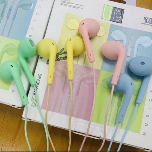 Headset U19 Handsfree Macaron Matte Hifi Extra Bass