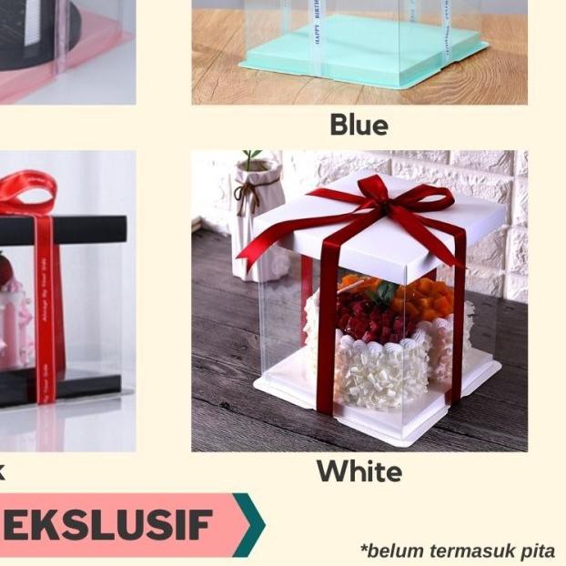 

☃ Cake Box Mika Dus Kue Kotak Kue 22x22 cm Transparant PET ✮