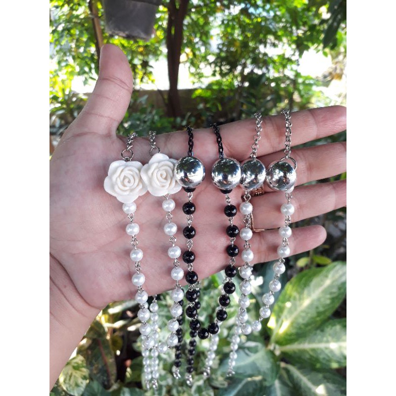 strap masker mutiara 2in1