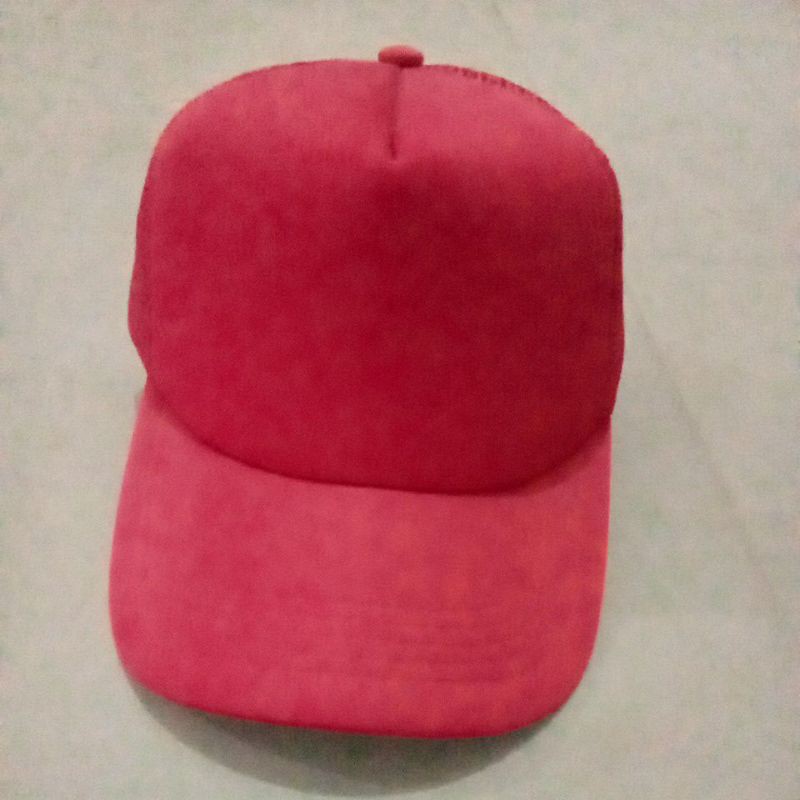 topi jaring polos merah