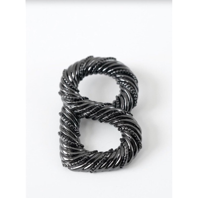 Signature Swirled Brooch Buttonscarves - Gunmetal