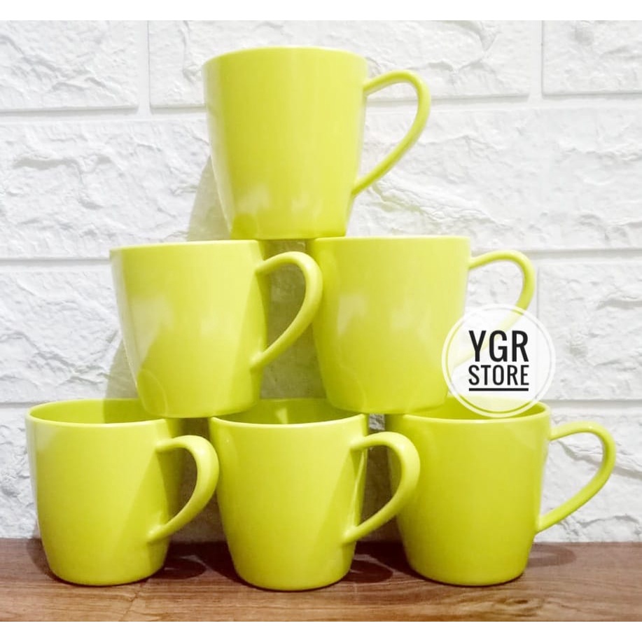 PROMO 1 LUSIN 12PCS CANGKIR DONYKU/ CANGKIR MELAMIN/ CANGKIR TEH, KOPI/ WARNA; HIJAU MUDA/ TERMURAH
