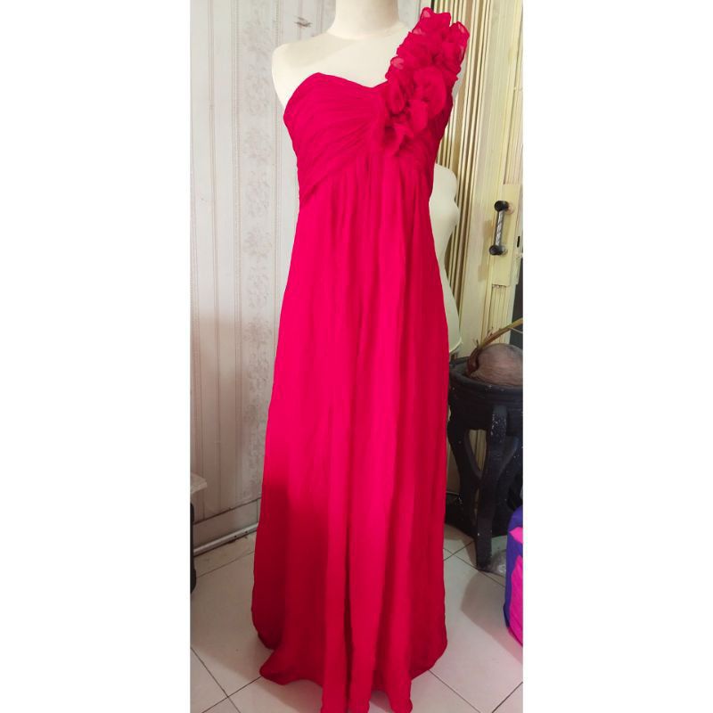 gaun maternity merah preloved