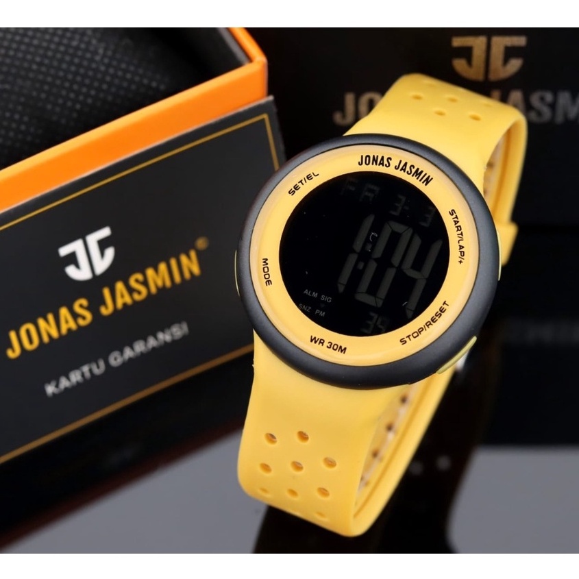 JAMINAN ORIGINAL✅Jam Tangan Pria dan Wanita JONAS JASMIN JJ-5312 Digital Strap Karet Anti Air Bulat Free Batrai