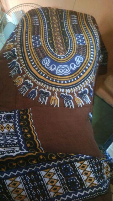 Kaos Dashiki Kaos Jefri Kaos Etnik Dasar Putih Garis Warna