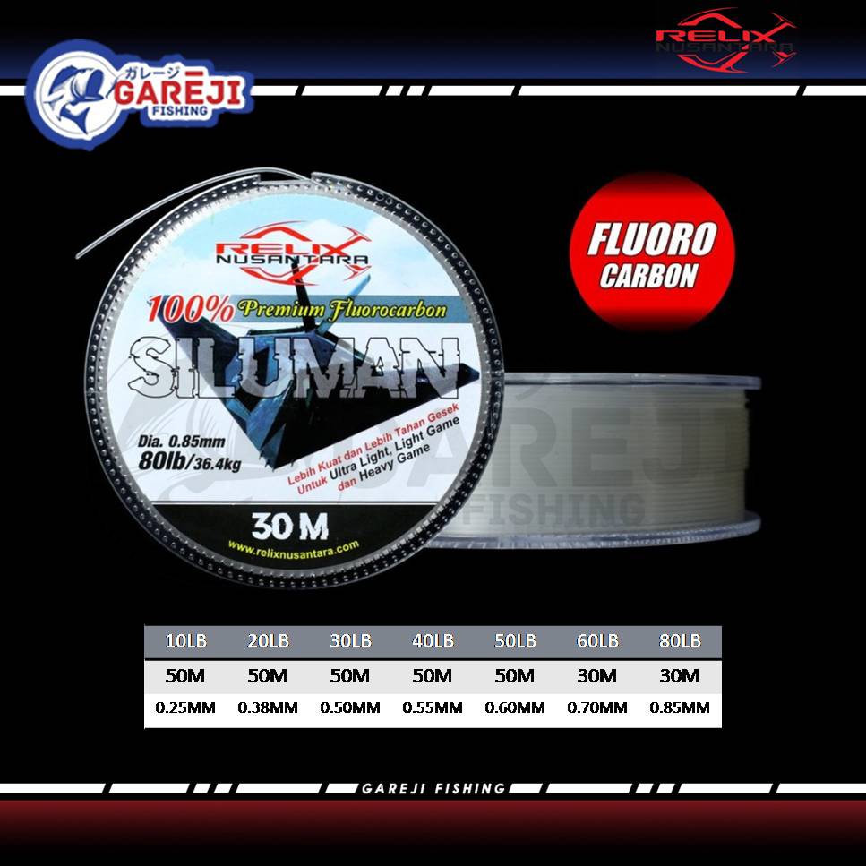 Senar Pancing Leader Relix Nusantara SILUMAN Fluorocarbon