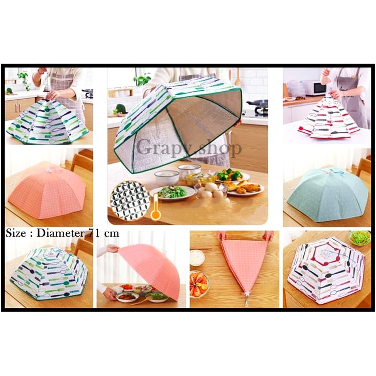tudung saji / tudung saji lipat / tudung saji penahan panas / tudung saji besar / penutup makanan