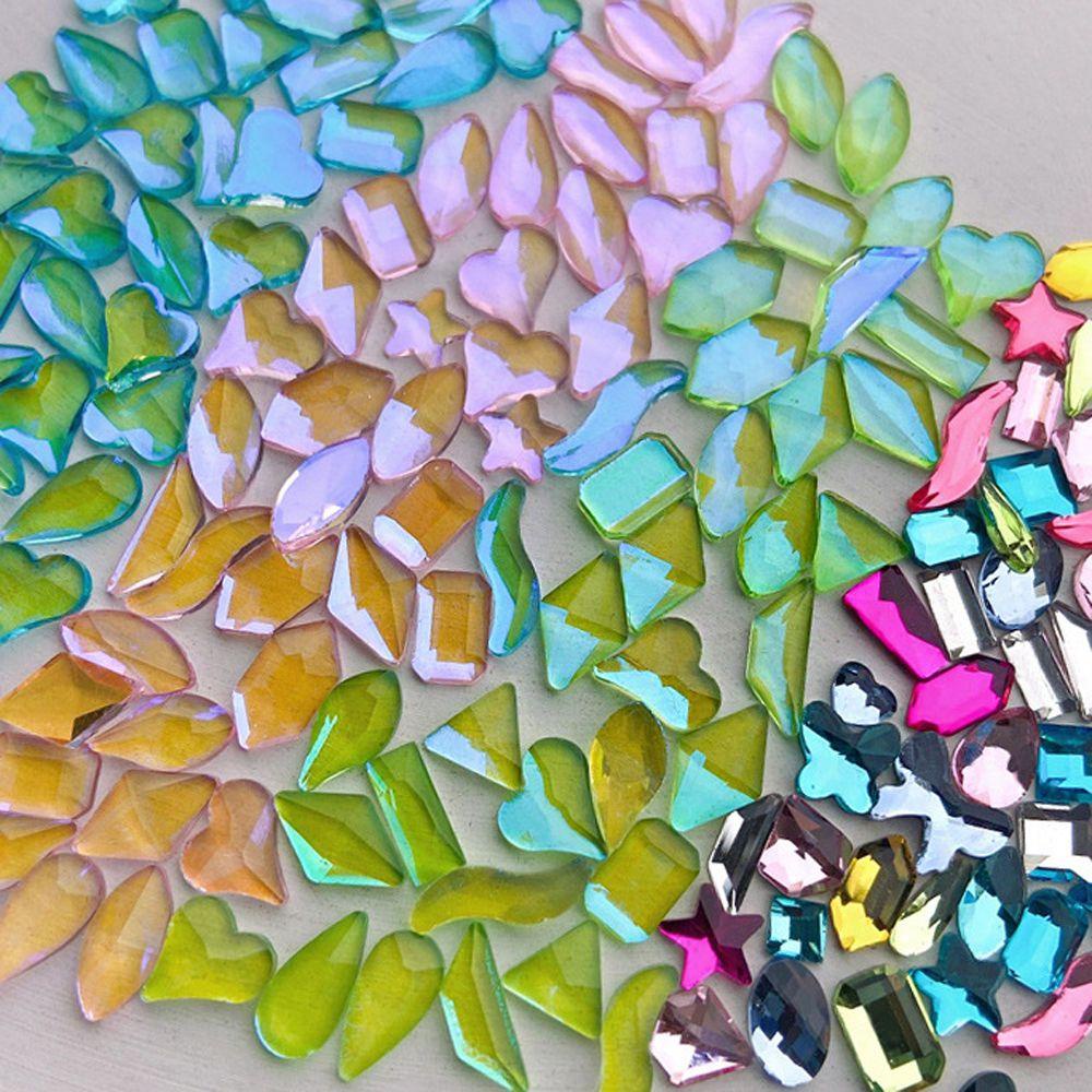 Mxbeauty Aurora Nail Art Rhinestones Wanita Warna-Warni Berbentuk Tidak Teratur Hiasan Kuku Bintang Berbentuk Perhiasan Kuku 3D