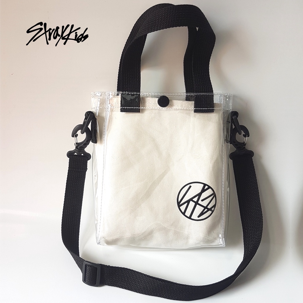 TAS SELEMPANG STRAYKIDS SLING BAG KANVAS MIKA TALI PANJANG DAN PENDEK TAS KOREA KPOP