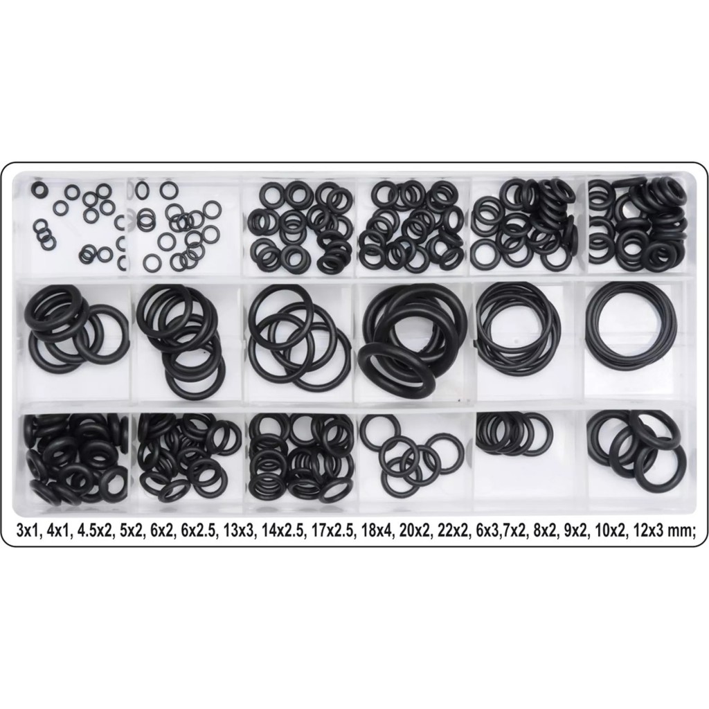 Isi 225 PCS O-Ring Seal // Karet Rubber Oring Seal Tightening Assortment + box