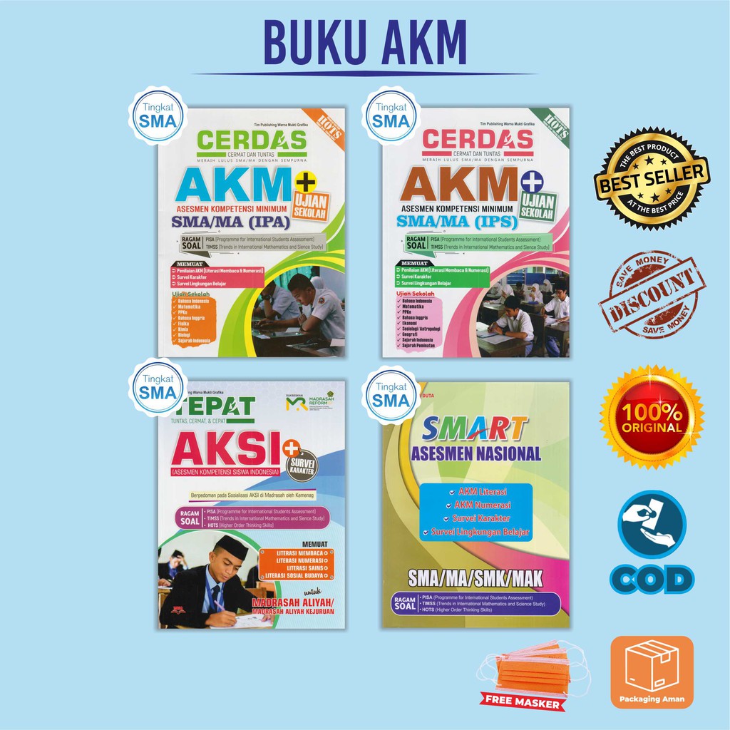 Buku Akm SMA : Smart Asesmen Nasional SMA/MA-Cerdas Akm + US SMA IPA/IPS-Tepat Tuntas Aksi Ma