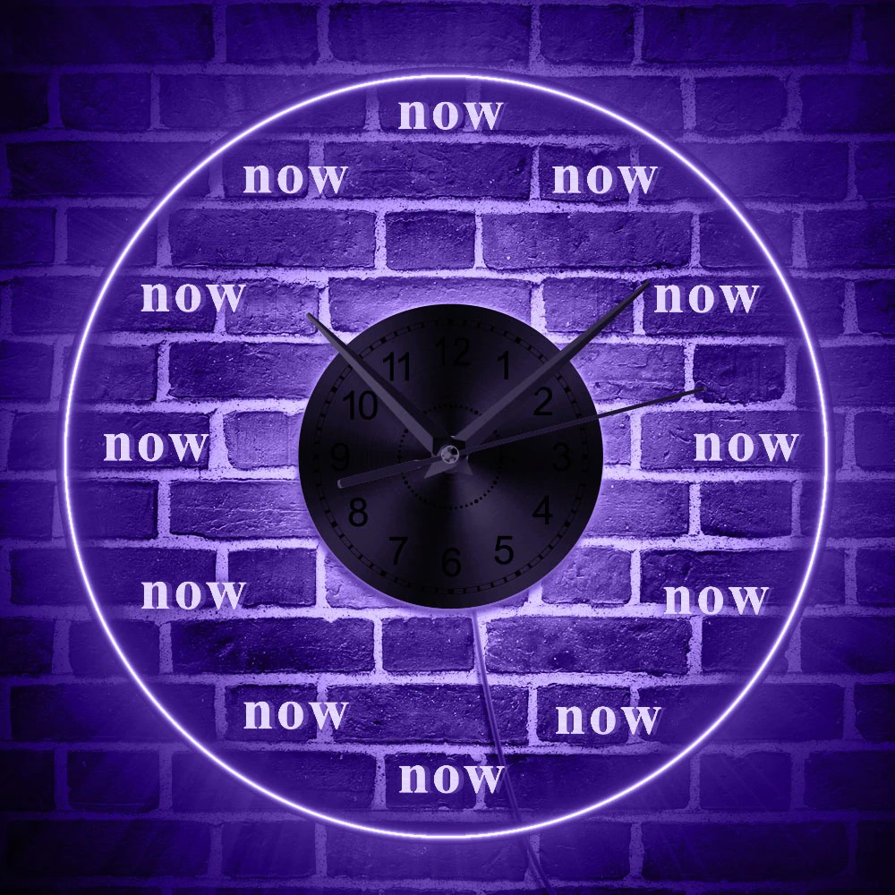 Time Is Now Wall Clock Live In The Present Moment Motivational Led