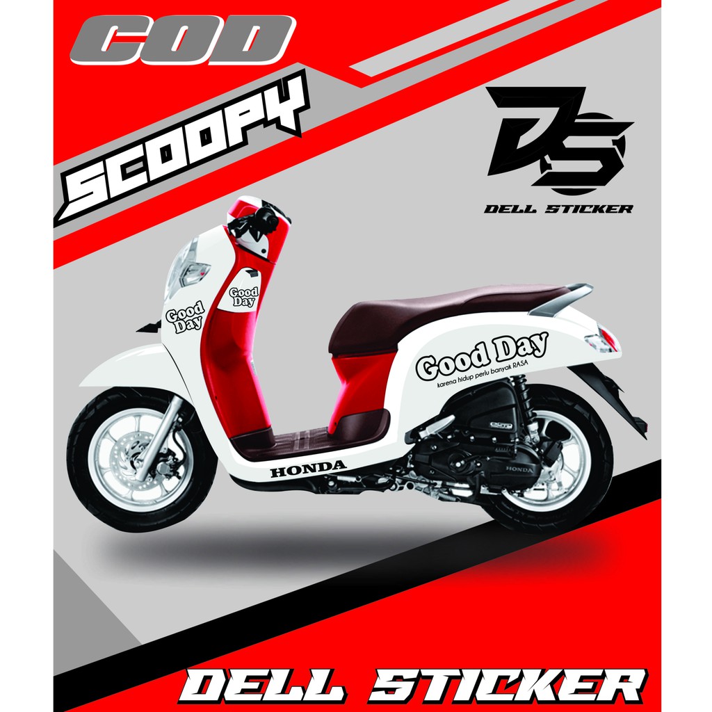STICKER SCOOPY GOOD DAY. STICKER SCOOPY TERMURAH. CUTTING STICKER SCOOPY GOOD DAY
