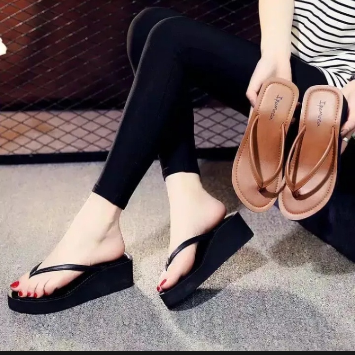 Sandal Wedges Wanita Sandal Jepit Wanita Terbaru Simple Sendal Ipomea - NESANH