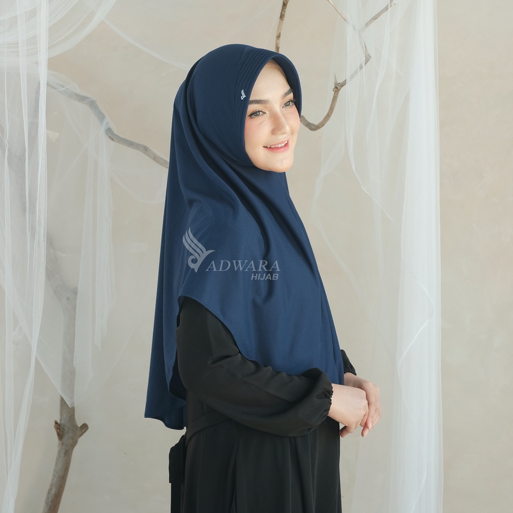 ADWARA HIJAB Jilbab Kaos Pet Antem XL PREMIUM / Jilbab Instan Jahit Tepi Rapi Tebal dan Adem Bu