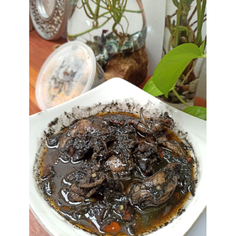 

cumi item berat mentah 500gr, stlah matang 420gr