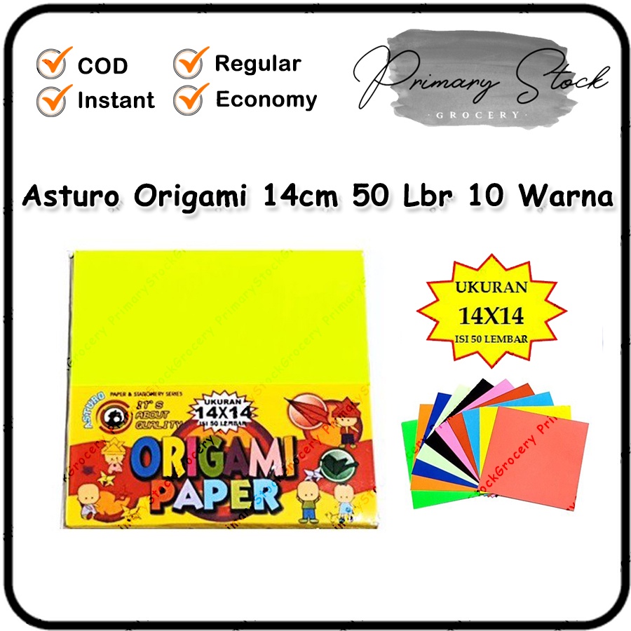 

Origami Paper Asturo Cut Craft Star Bag Deli 14x14 Kertas Warna Warni 14 Cm 50 Lembar Murah