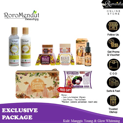 PAKET EXCLUSIVE KULIT MANGGIS ORIGINAL BY RORO MENDUT SKINCARE