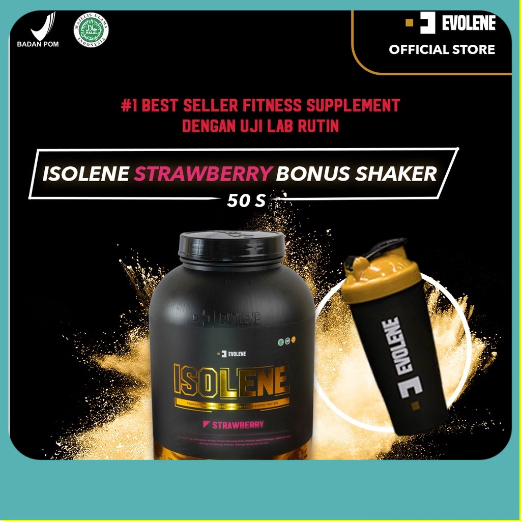 

Evolene Isolene Strawberry 1650gr/50 Sachet Kualitas premium - Suplemen fitness pembentuk Otot - Defisit kalori - Susu Protein - Suplemen Fitness - Minuman Protein - Suplemen Workout - Whey protein isolate BPOM HALAL ORIGINAL ORI OFFICIAL STORE