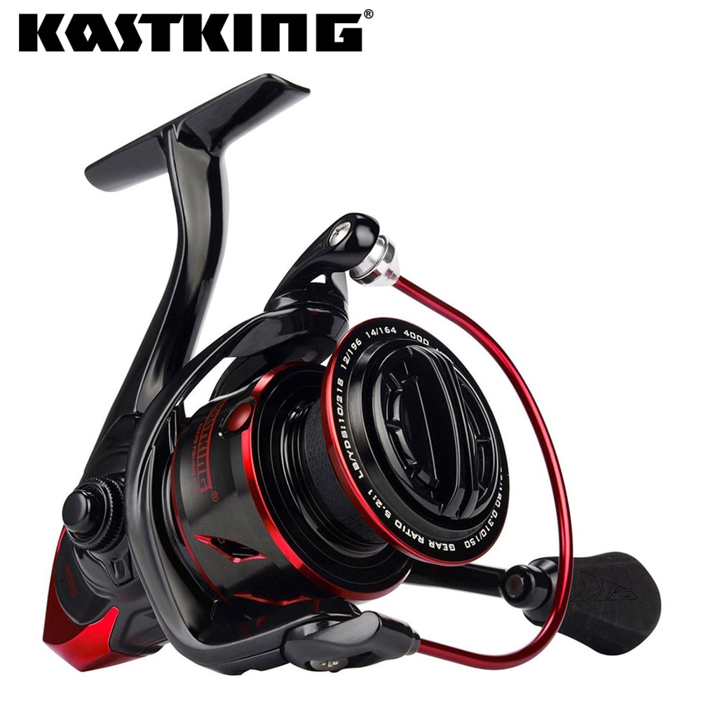 Reel Pancing Terbaik KastKing Sharky III Reel Pancing Spinning 10+1 Ball Bearing 18KG 3000 Series - Black