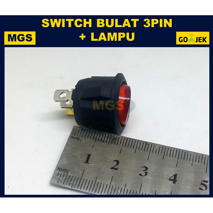 10Pcs Switch Bulat 3 Pin Lampu KCD 1-5