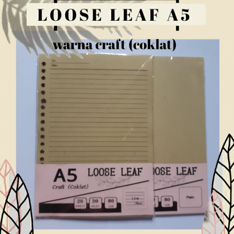 

isi binder A5, isi loose leaf warna craft