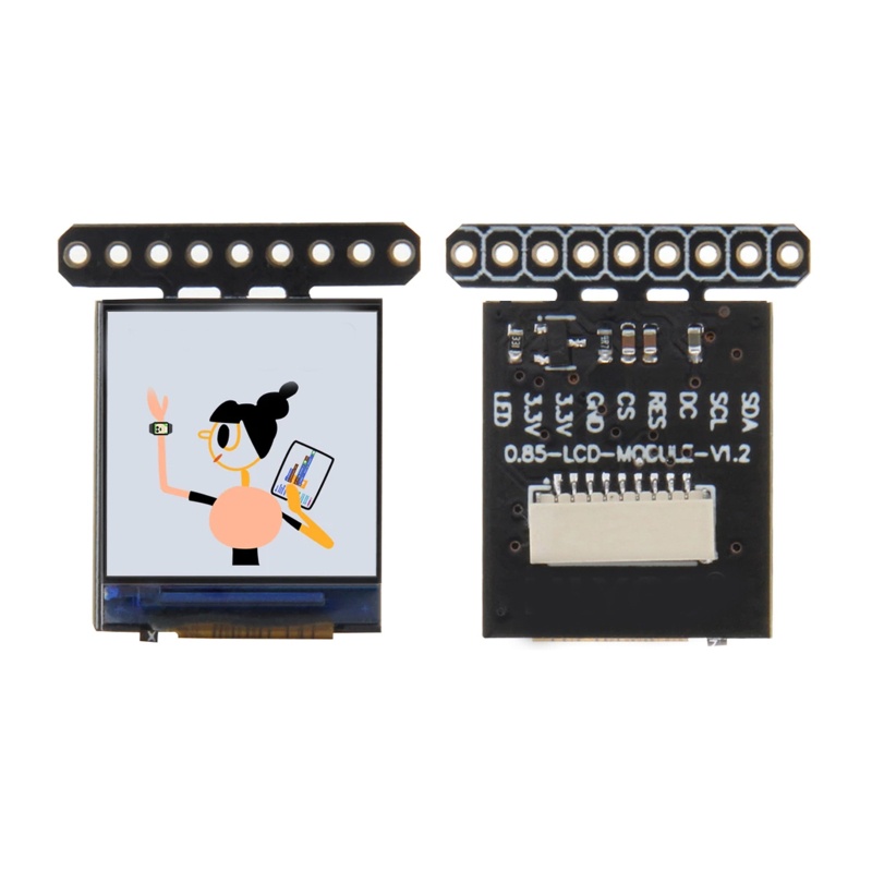 Btsg T-0.85 Inch IPS TFT LCD Module SPI Interface GC9107 Layar Driver IC Full Color 128x128 IPS Screen Display Replacem