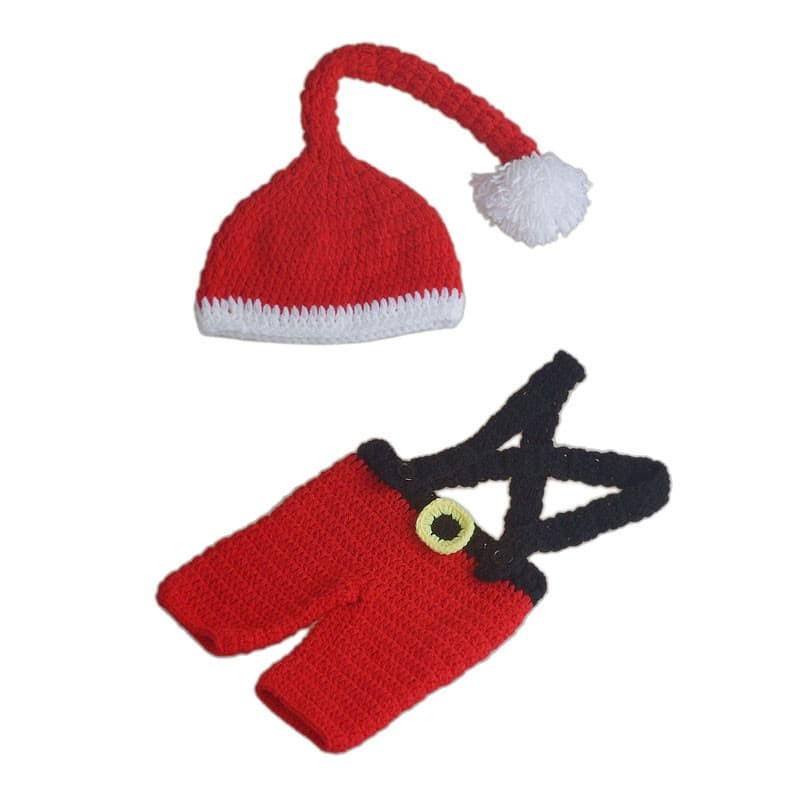 Kostum bayi new born knitted santa christmas costume bayi foto studio