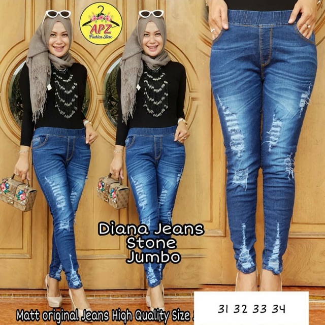 Jeging Celsiee Sobek Biru. Leging Jeans Sobek Tidak Tembus. Jeging Wanita Sobek