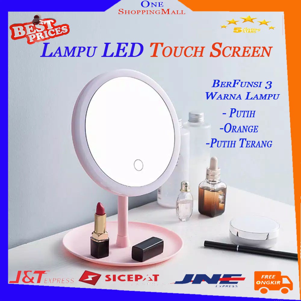  CERMIN  MAKEUP dengan  lampu  LED  dengan  USB Charger Shopee 