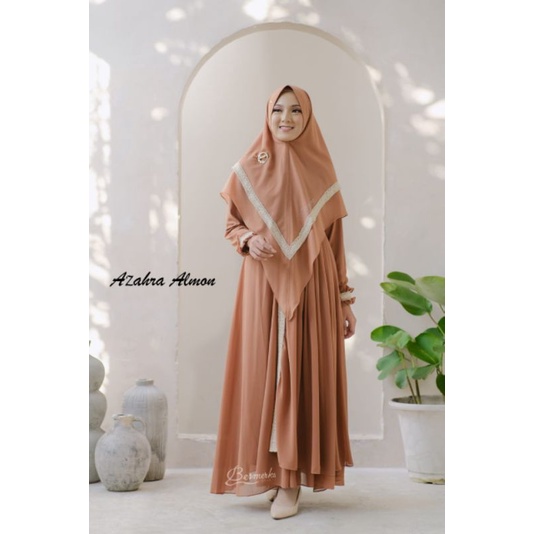 gamis azahra Syari Ori Bermerks Syar'i / Gamis syari Ori By BERMERKS / Gamis Ceruty Babydoll set Khi