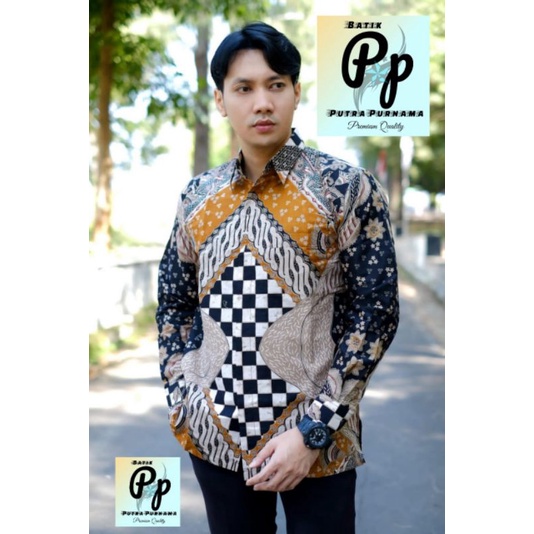 kemeja batik lengan panjang sogan keren batik pria
