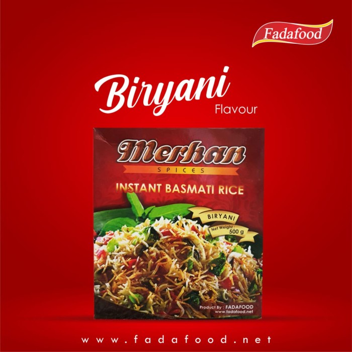 

978qW Paket Nasi Biryani Briyani Beras Basmati Bumbu Kering Merhan W5Q0112