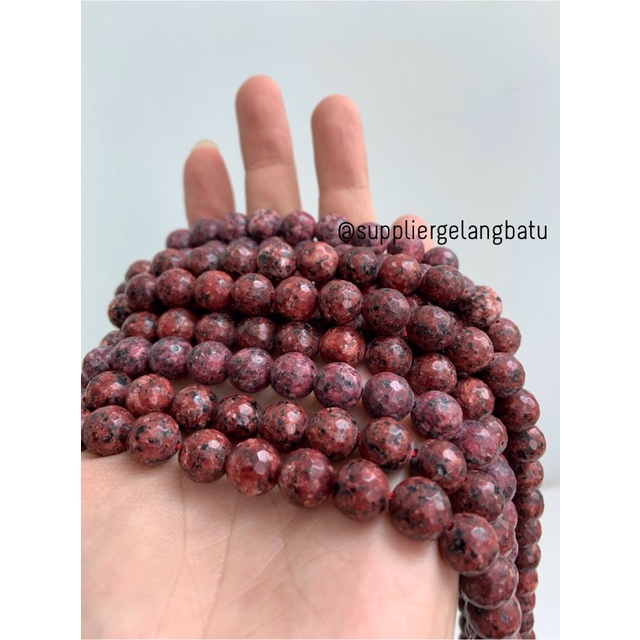 batu alam KAPUR MERAH RARE FACETED 10mm RED CUTTING aksesoris craft bahan kalung gelang anting strap mask kerajinan tangan craft citayam fashion week etink vintage elegan bali manik crystal perhiasan