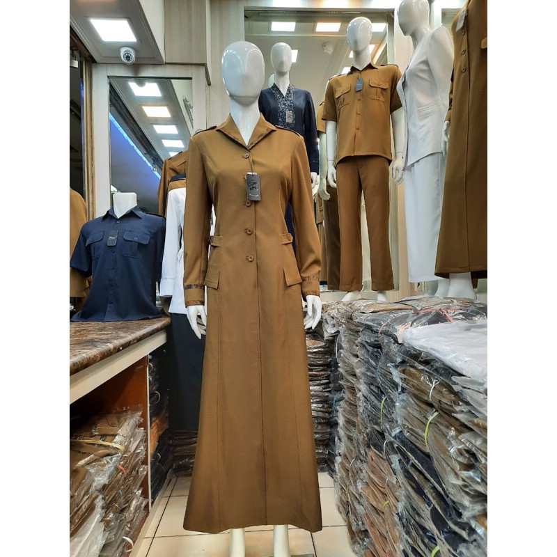 Gamis Pemda tua lis batik/gamis kheki tua