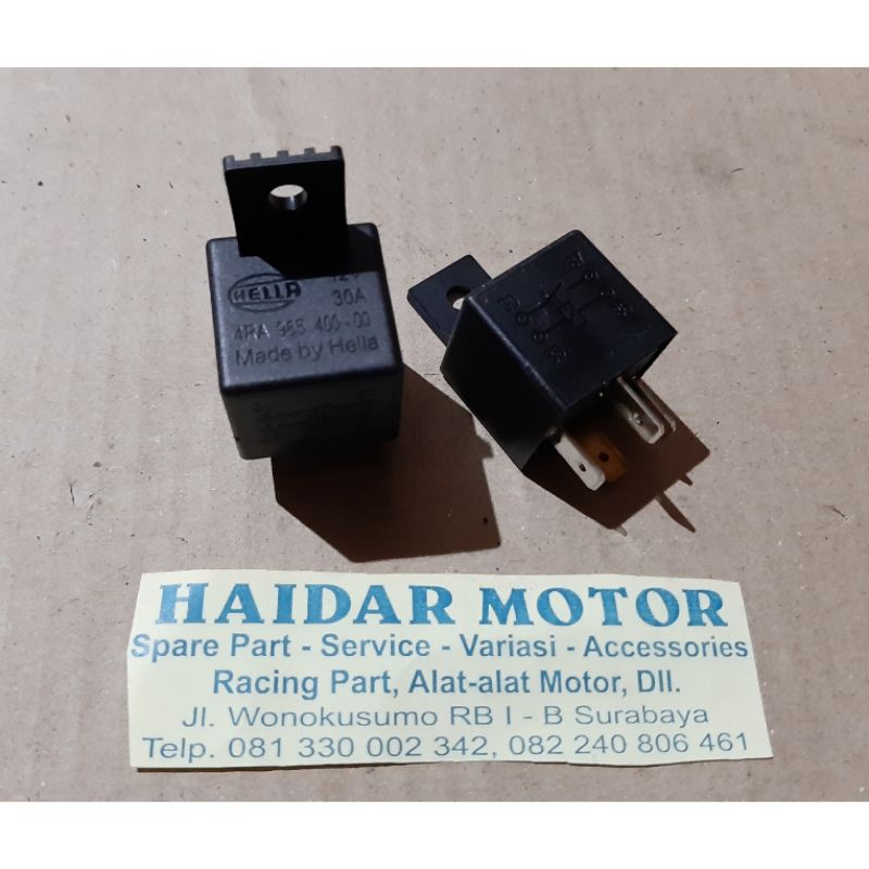 RELAY 12V 30A KAKI 4 HELLA/ Relay klakson motor / Relay hella tambahan soket klakson termurah/soket 