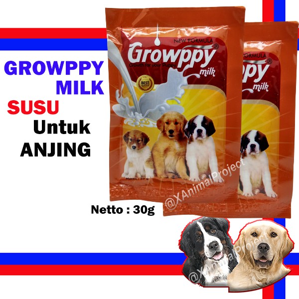 Susu Anjing - Growppy Dog Susu Sachet Puppy Milk Dog Susu Puppy 30gr Susu Anak Dan Dewasa 30Gram