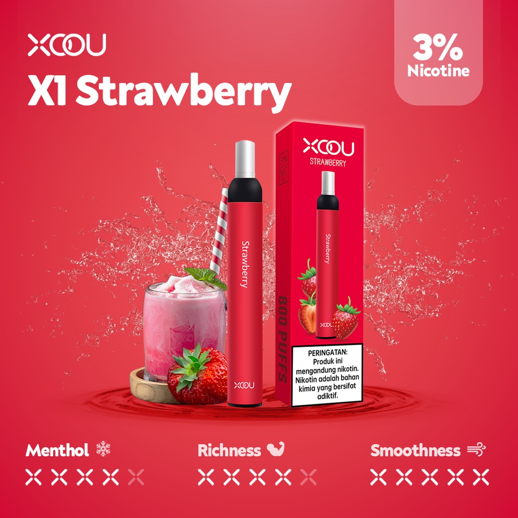 [PNCSID] [RELX COMPATIBLE] XOOU Mint Flavour Pods / Cartridge - Strawberry