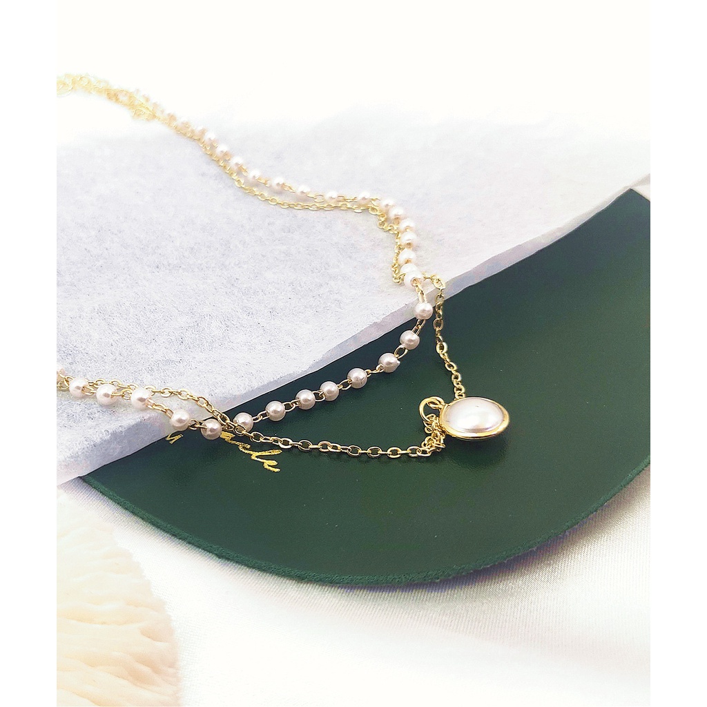 Kalung Choker Rantai Multilayer Bahan Metal Warna Emas Untuk Wanita