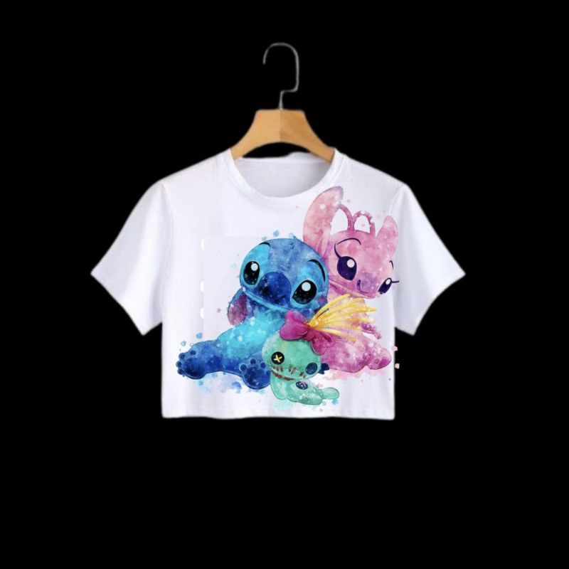 Clothing May - Crop Top Crop stitch Kaos Distro Croptop Atasan Krop Top Wanita Cewek Viral