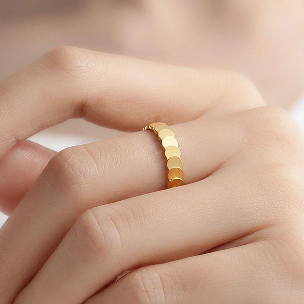 Mxbeauty Cincin Jari Wanita Pesta Ins Pasangan Hadiah Warna Emas Untuk Pria Cincin Buku Jari Sederhana