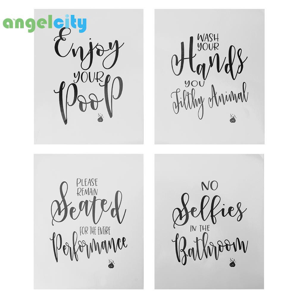 4Pcs Stiker Dinding Desain Tulisan Quote Lucu Tanpa 4Pcs Stiker Dinding Desain Tulisan Quote Lucu Tanpa