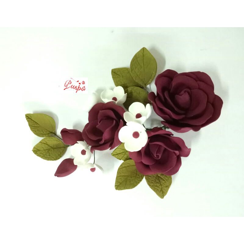 

(448/PRR3N) Gumpaste Flower Sugar Flower /Bunga Gumpaste Rose