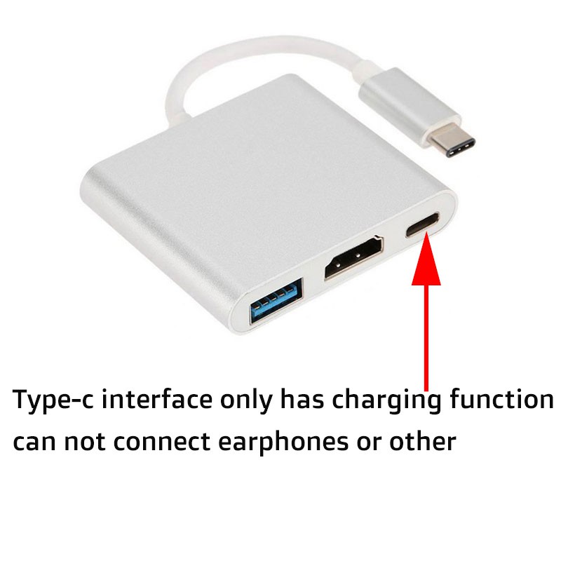 Kabel Adapter Type C 3.1 to HDMI 3 in 1 Converter Cable Hub Macbook Chromebook Pixel TV Nintendo