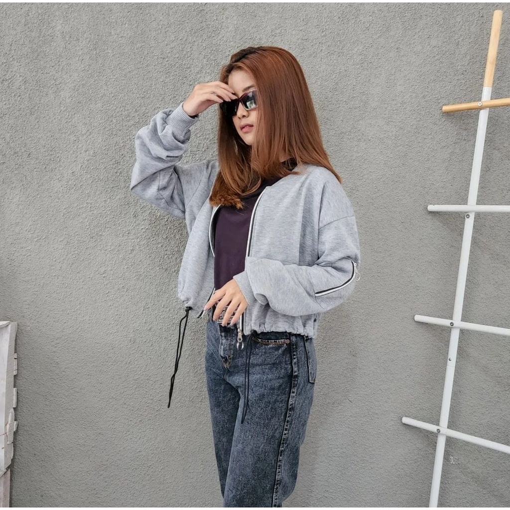 MILKY CROOPE JAKET | JAKET CROPE WANITA CASUAL