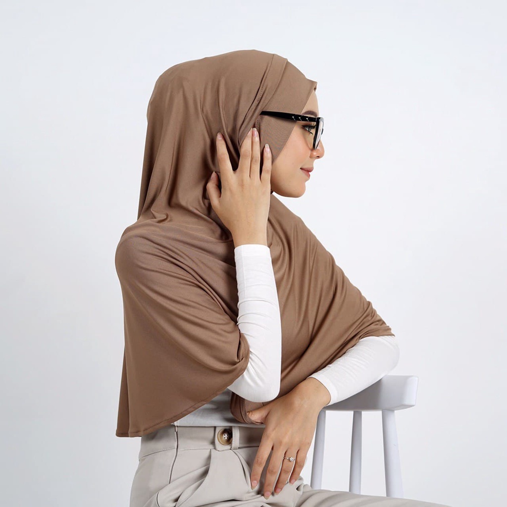 zie.store11/ Jilbab Instan Jersey Bergo Instant lubang masker Non Pet Daily Hijab